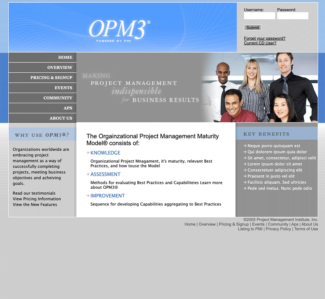 PMI OPM3 Home Page, 2005